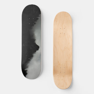 Mountain Skyline i Black and White Mini Skateboard Bräda 18,5 Cm