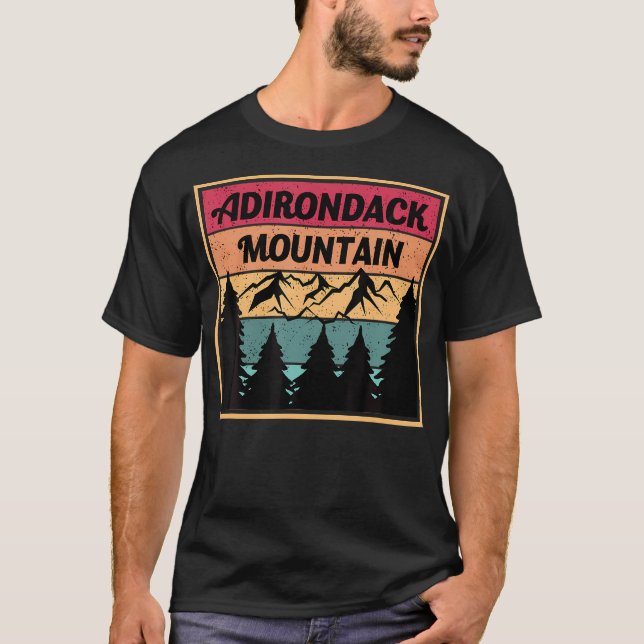 Mountain Souvenir Adirondack Mountain Range Hiking T Shirt (Framsida)