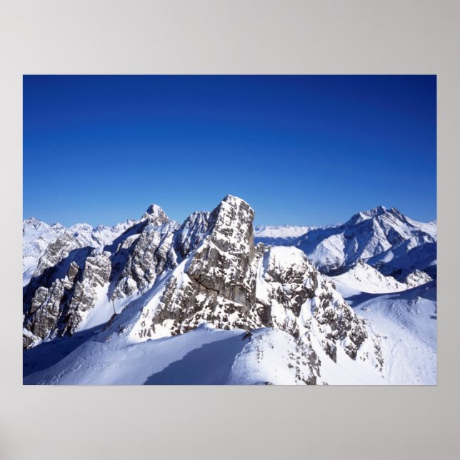 Mountain St Anton Austria Helgdag Card Poster (Framsidan)
