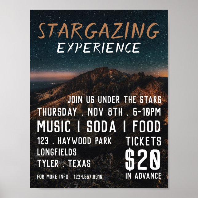 Mountain Stargazer, Planetarium Event Advertising Poster (Framsidan)