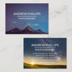 Mountain Starry Silhouette Sunrise Anpassningsbar Visitkort