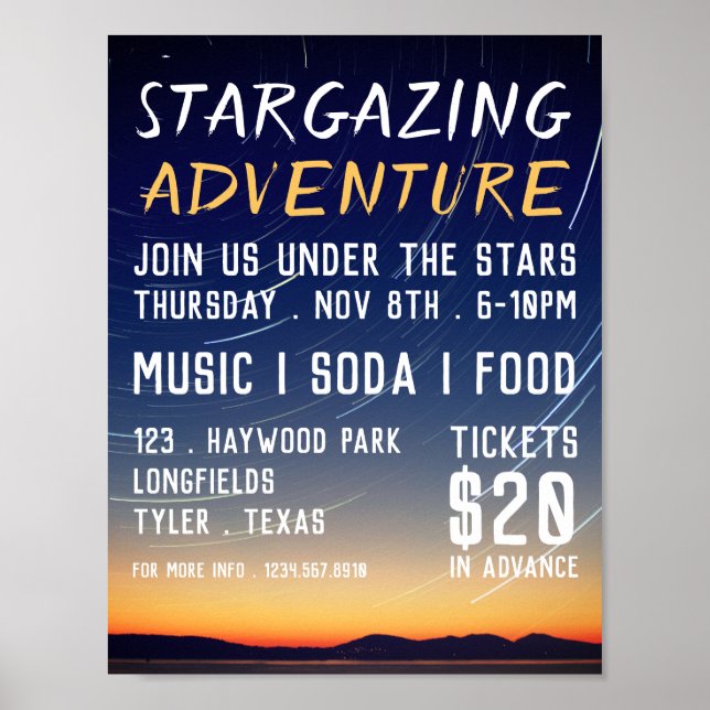 Mountain Stars, Planetarium Event Advertising Poster (Framsidan)