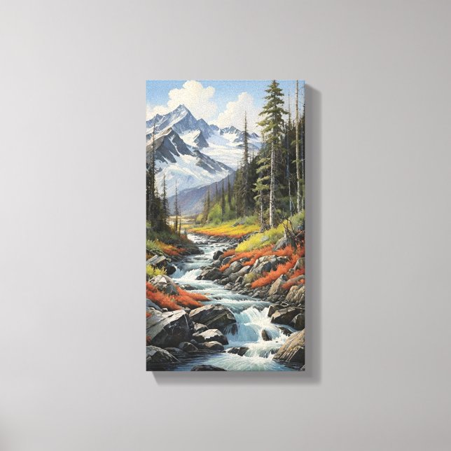 Mountain Stream Canvas Wall Art (Framsida)