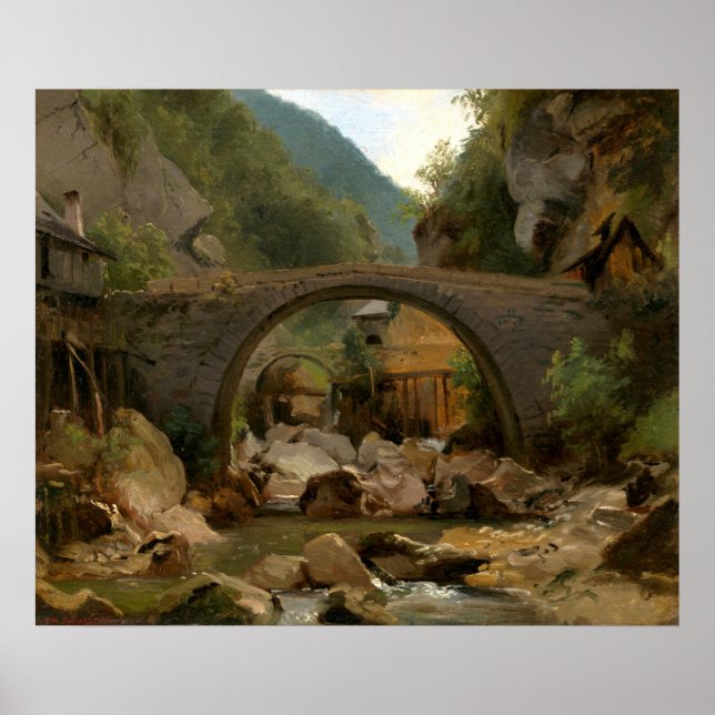 Mountain Stream - Théodore Rousseau Fine Art Poster (Framsidan)