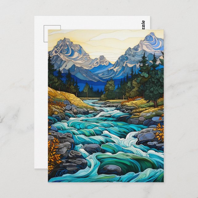 Mountain Stream Vykort (Fram/baksida)