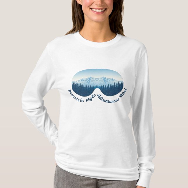 Mountain Style, Äventyrliganda – Skidglasögon  T Shirt (Framsida)