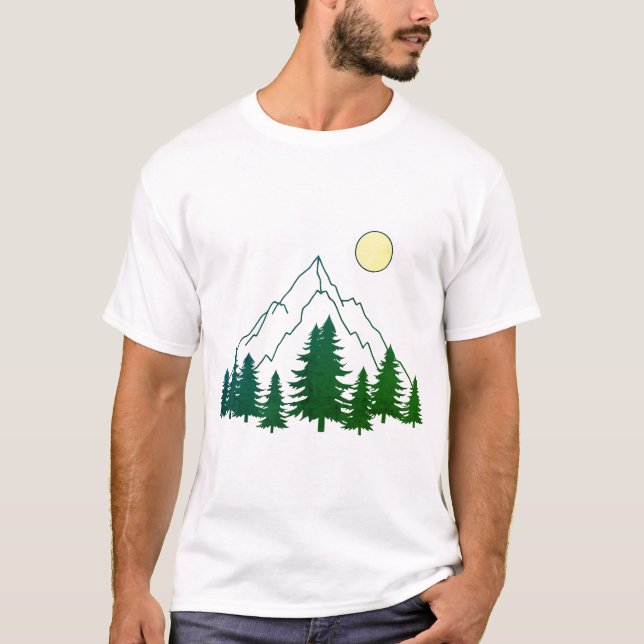 Mountain Sunrise Forest T-Shirt (Framsida)