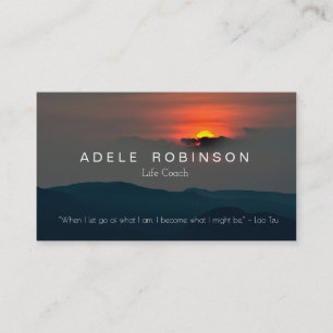 Mountain Sunrise Motivative Speaker Life Coach Visitkort