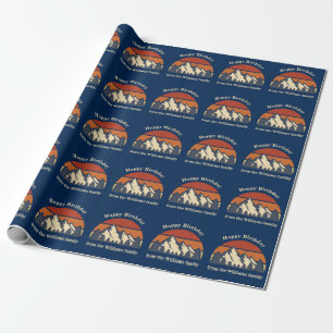 Mountain Sunset Birthday Anpassningsbar Blue Fores Presentpapper