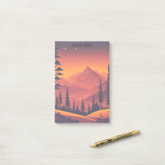 Mountain Sunset Forest Ligcape Anpassningsbar Post-it Block