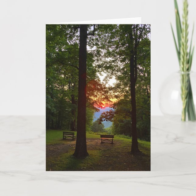 mountain sunset greeting card (blank inside) kort (Framsida)