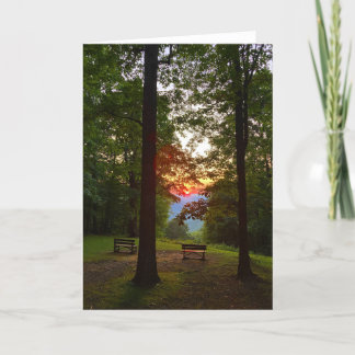 mountain sunset greeting card (blank inside) kort