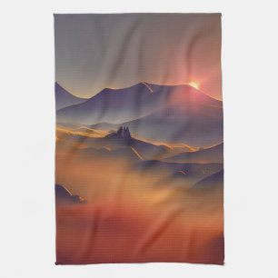Mountain Sunset Kökshandduk