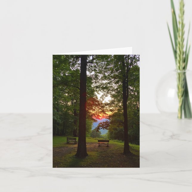 mountain sunset notecard (blank inside) kort (Framsida)