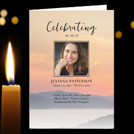 Mountain Sunset Photos Firande of Life Funeral Program
