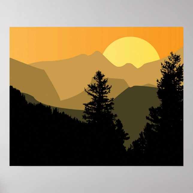 Mountain Sunset Poster (Framsidan)