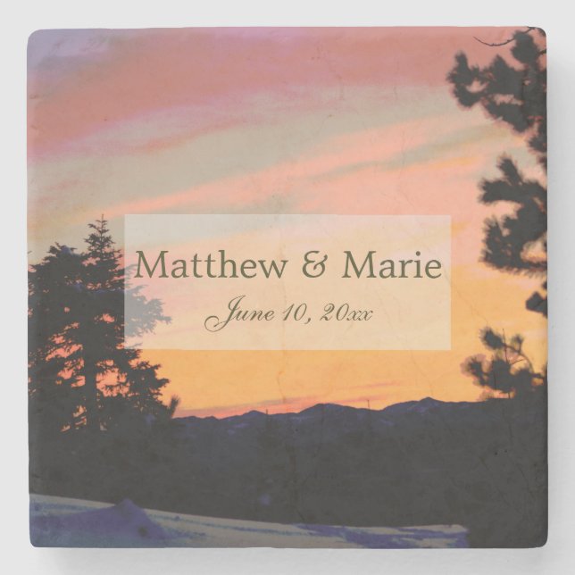 Mountain Sunset Stenunderlägg (Framsidan)