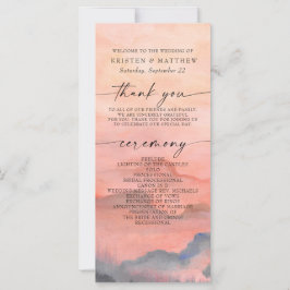 Mountain Sunset Watercolor Bröllop Rustic