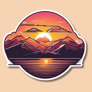 Mountain Sunset Watersecure Klistermärken