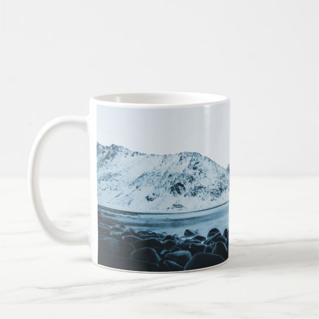 MOUNTAIN TÄCK MED SNÖ FOTOGRAFI KAFFEMUGG (Vänster)