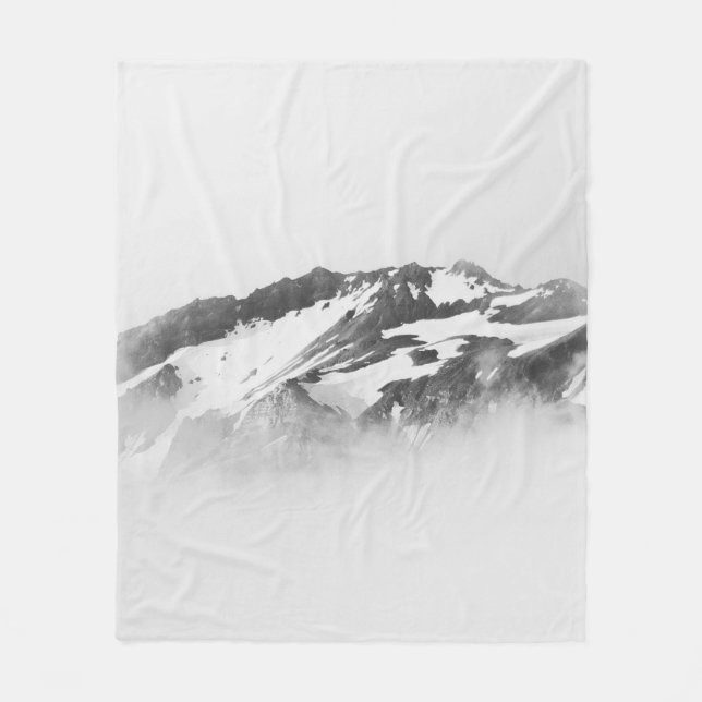 MOUNTAIN TÄCKT MED SNÖ FLEECEFILT (Framsidan)