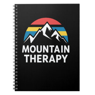 Mountain Therapy Retro Solnedgång Utomhus Äventyr Anteckningsbok