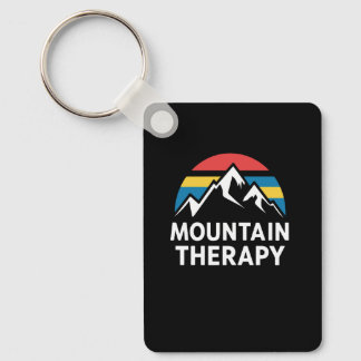 Mountain Therapy Retro Solnedgång Utomhus Äventyr Nyckelring