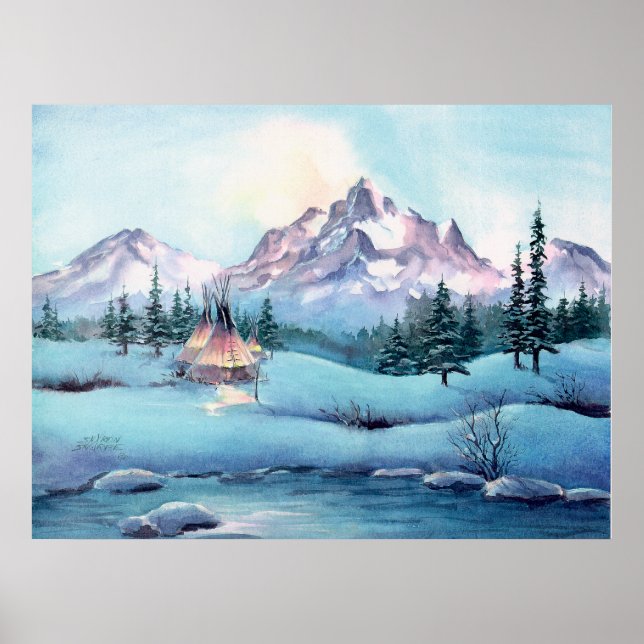 MOUNTAIN TIPIS by SHARON SHARPE Poster (Framsidan)