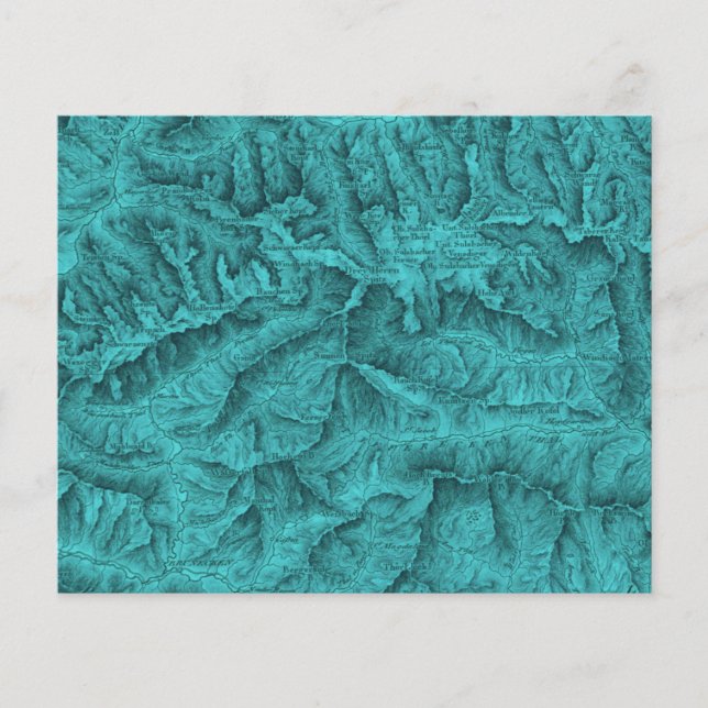 Mountain Topography Karta Blue (Framsida)