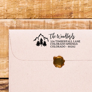 Mountain Toppar & Gräs Rustic Family eller Bröllop Självfärgande Stämpel