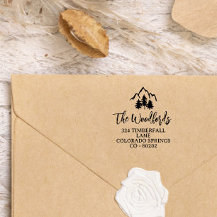 Mountain Toppar & Spruces Rustic Family eller Bröl Självfärgande Stämpel