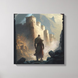 Mountain town siege canvastryck