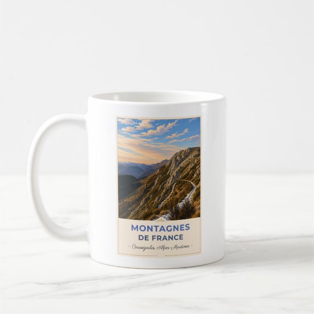 Mountain Trail Through the French Alps Kaffemugg (Vänster)