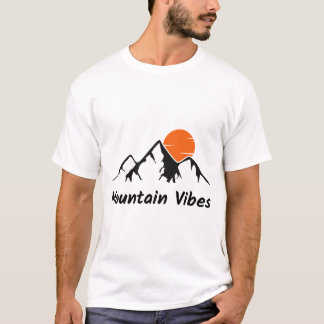Mountain Vibes Sunset Sticker T Shirt