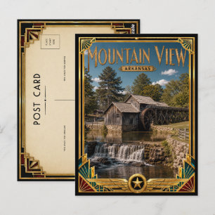 Mountain View Arkansas Vintage Art Deco Golden Age Vykort