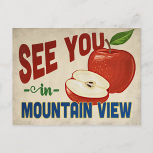 Mountain View California Apple - Vintage resor Vykort