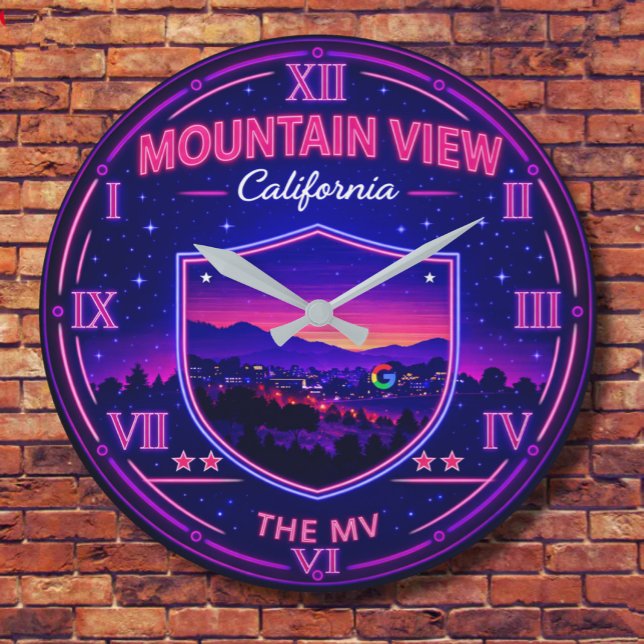 Mountain View California Tech Valley Stor Klocka (Skapare uppladdad)