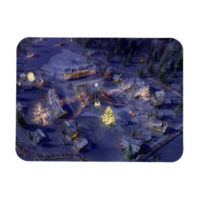 Mountain Village jul Flexible Magnet (Horisontell)