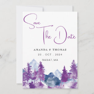 Mountain Watercolor Elegant Rustic Mauve Spara Datumet
