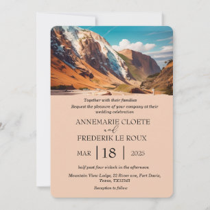 Mountain Watercolor Evergreen Rustic Bröllop Inbjudningar
