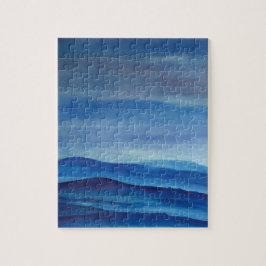 Mountain Watercolor Photo Puzzle with Gift Box Pussel