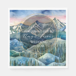 Mountain Watercolor Scenery Destination Wedding B Pappersservett