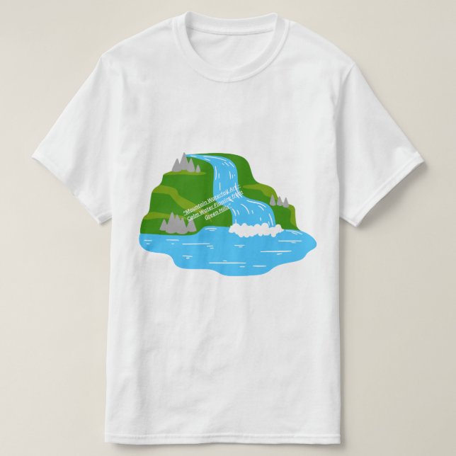 Mountain Waterfall Art – Peaceful Nature  T Shirt (Design framsida)