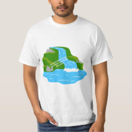 Mountain Waterfall Art – Peaceful Nature T Shirt