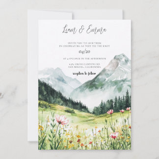 Mountain Wedding Invitation Inbjudningar