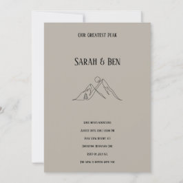Mountain Wedding Invitation Line Art Adventure Inbjudningar
