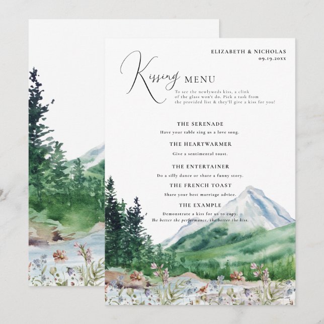 Mountain Wildblomma | Bröllop Kissing Game (Fram/baksida)