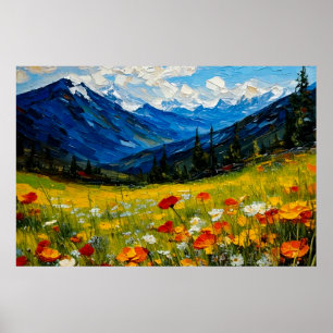 Mountain Wildblomma Ligcape - Poster