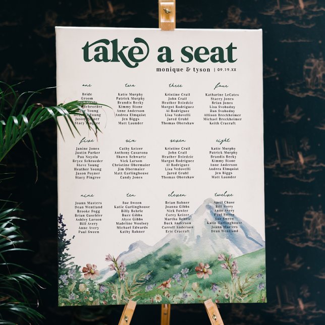 Mountain Wildflower | Bröllopsbordets sittplatser Poster (Skapare uppladdad)
