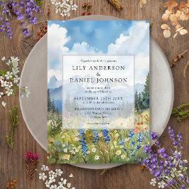Mountain Wildflower Floral Meadow Wedding Inbjudningar